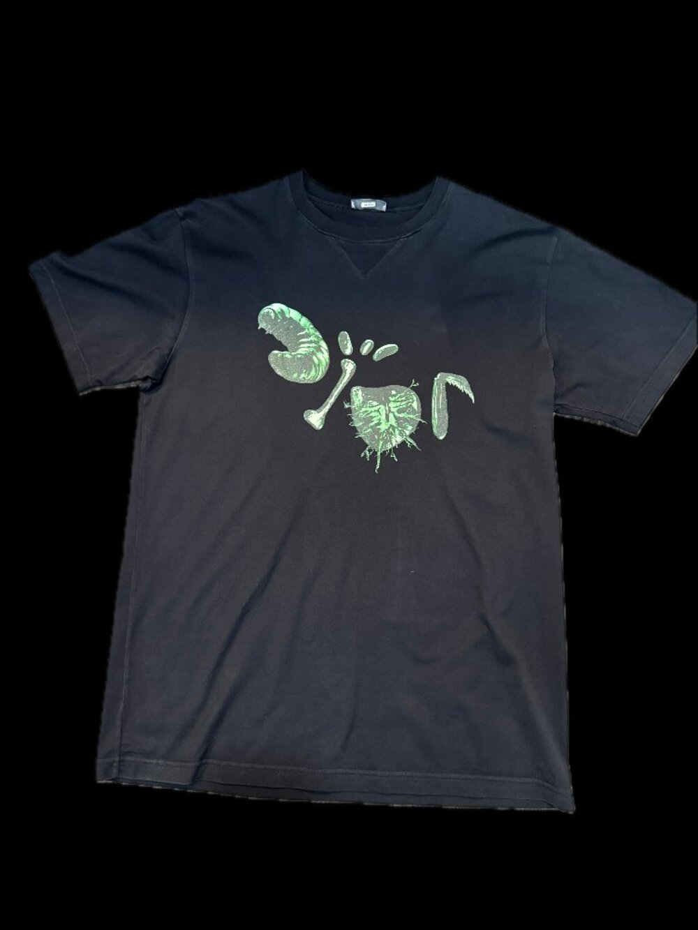 Authentic DIOR Black Tee with Front Logo Design